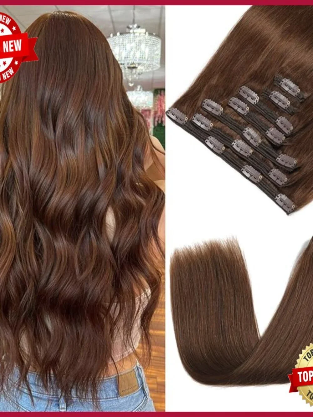 Clip In Human Hair Extensions 14 Inch 130g 7pcs Straight Premium Quality